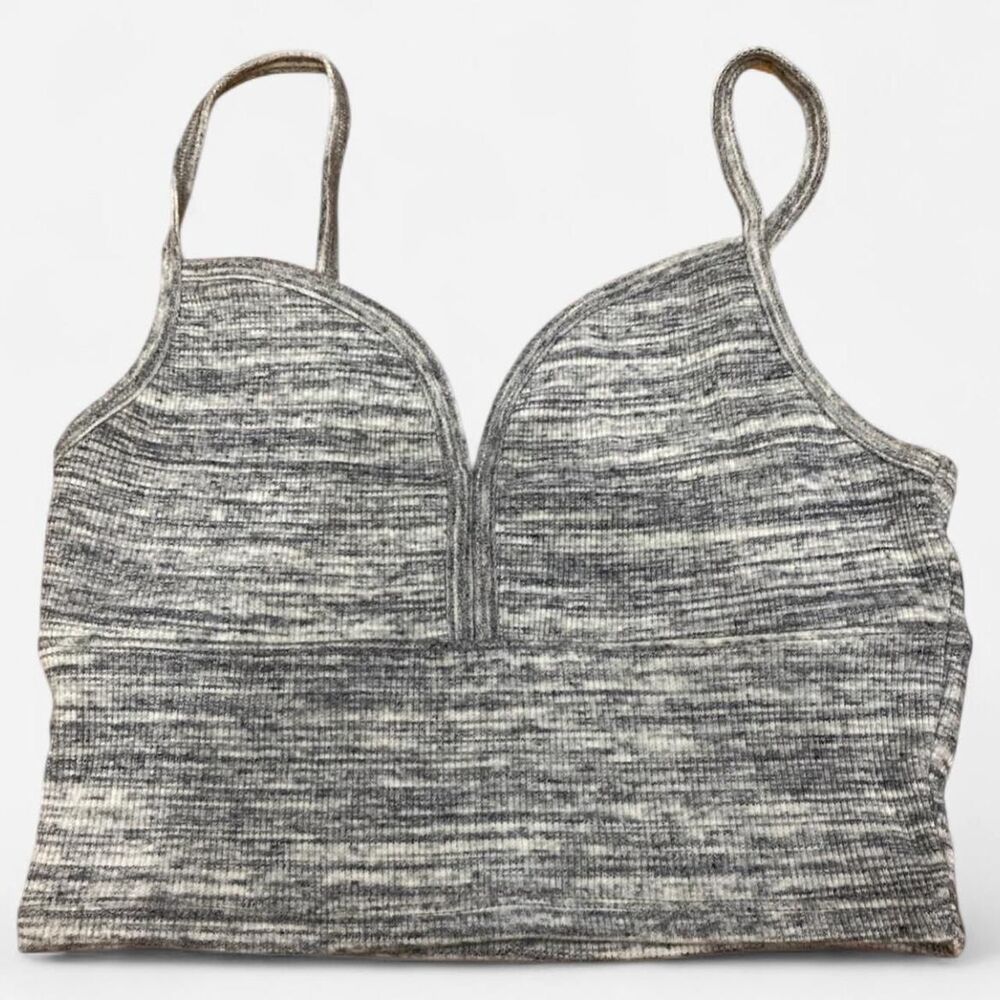 EUC Hollister heather grey & black cropped spaghetti strap cami. Size M.